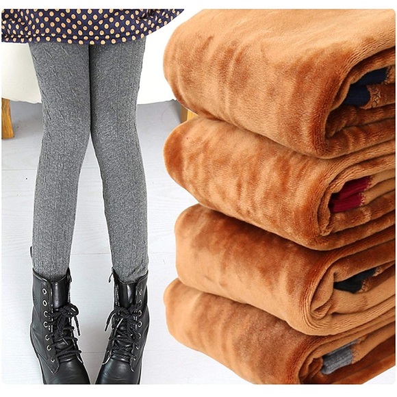 Other - NWT girls stretch velvet fleece lined leggings Sz 6/7